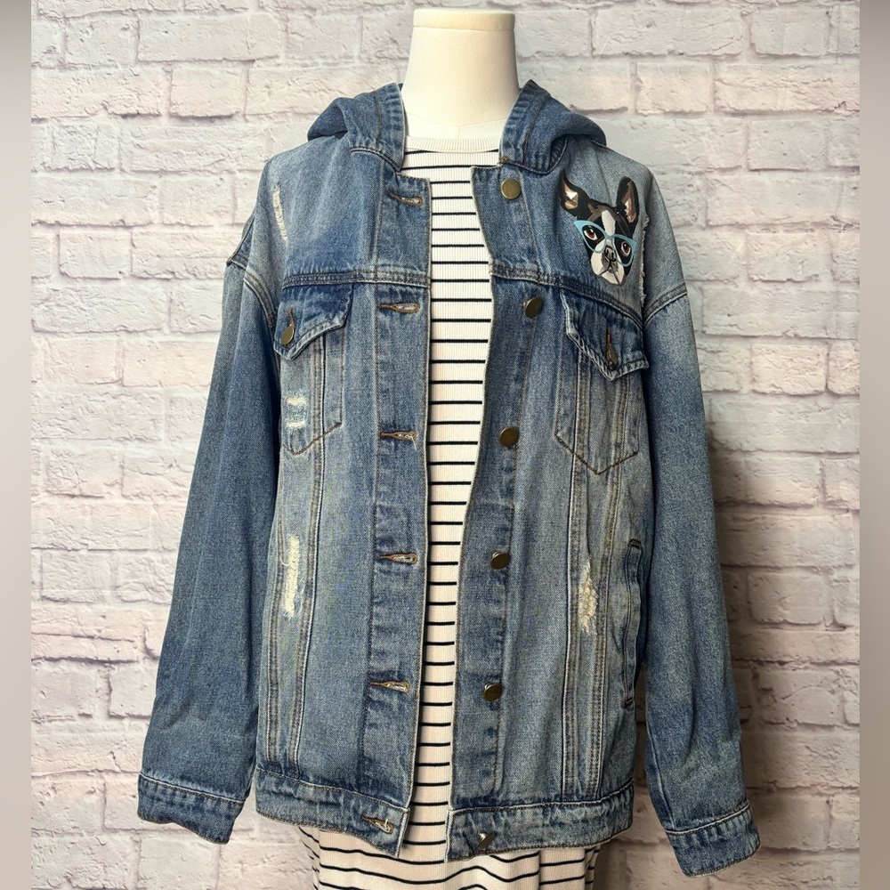 Bluivy Over Sized Denim Jacket With Removable Fur - Picture 4 of 13
